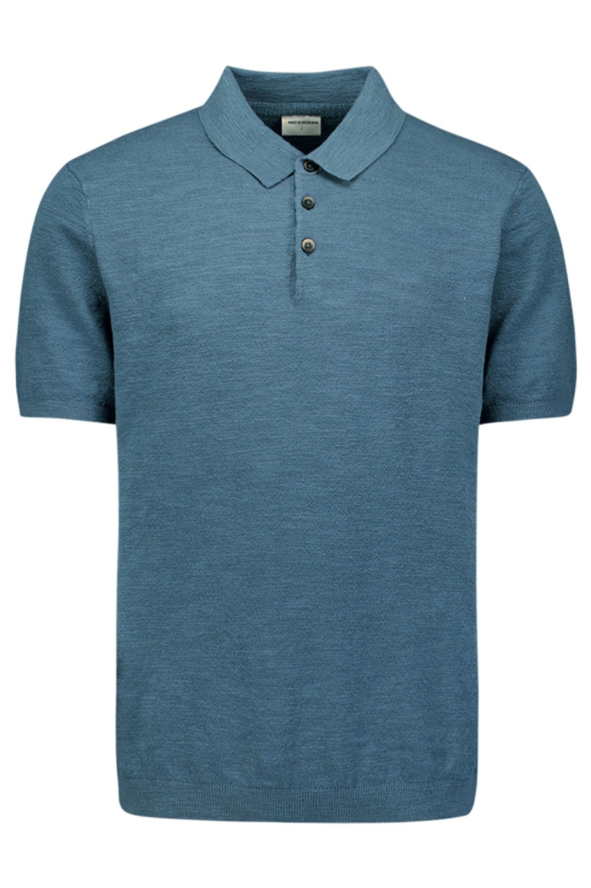 NO-EXCESS blauwe heren polo | Vooraanzicht