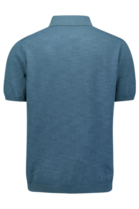 NO-EXCESS blauwe heren polo | Achteraanzicht