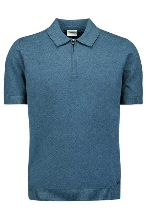 NO-EXCESS blauwe heren polo | Vooraanzicht