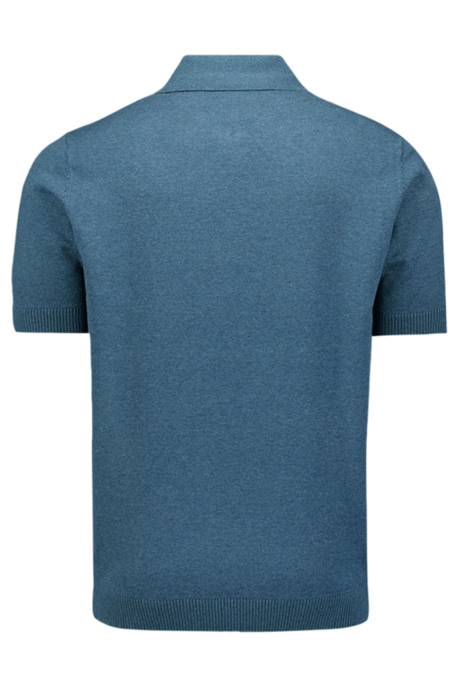 NO-EXCESS blauwe heren polo | Achteraanzicht