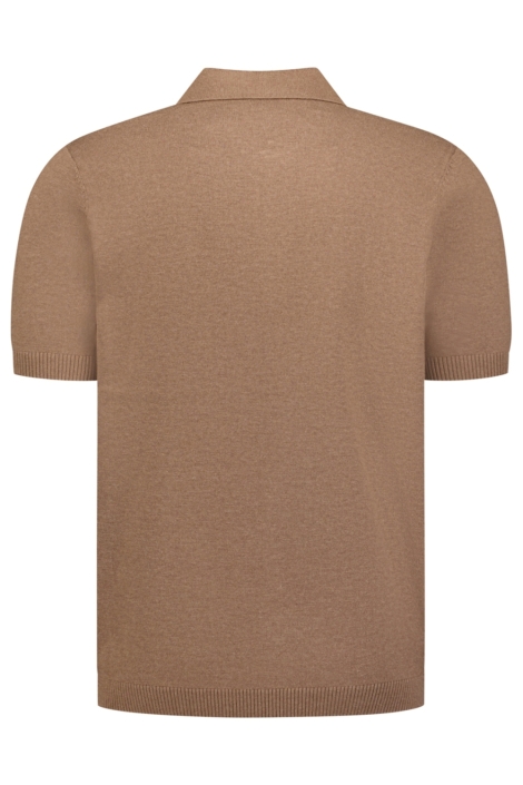 NO-EXCESS bruine heren polo | Achteraanzicht
