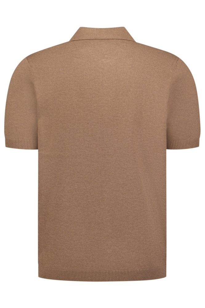 NO-EXCESS bruine heren polo | Achteraanzicht