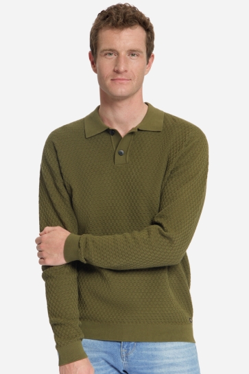 NO-EXCESS Trui JAQUARD POLO TRUI 33230925 152 MOSS
