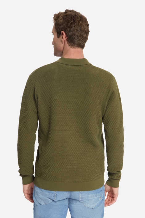 NO-EXCESS groene heren trui | Model achteraanzicht