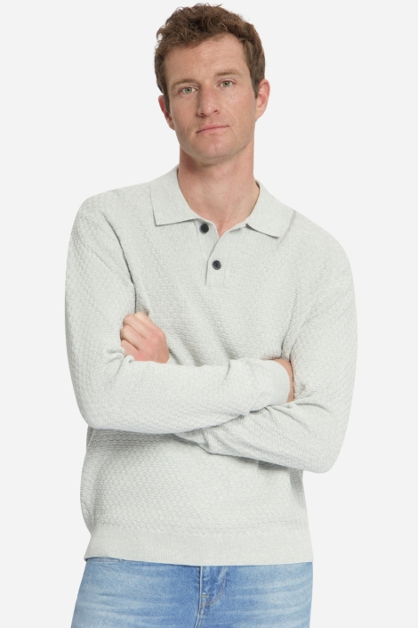 NO-EXCESS grijze heren trui | Model vooraanzicht