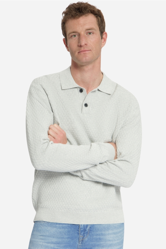 NO-EXCESS grijze heren trui | Model vooraanzicht