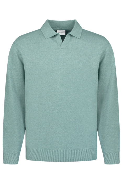 NO-EXCESS blauwe heren polo | Vooraanzicht