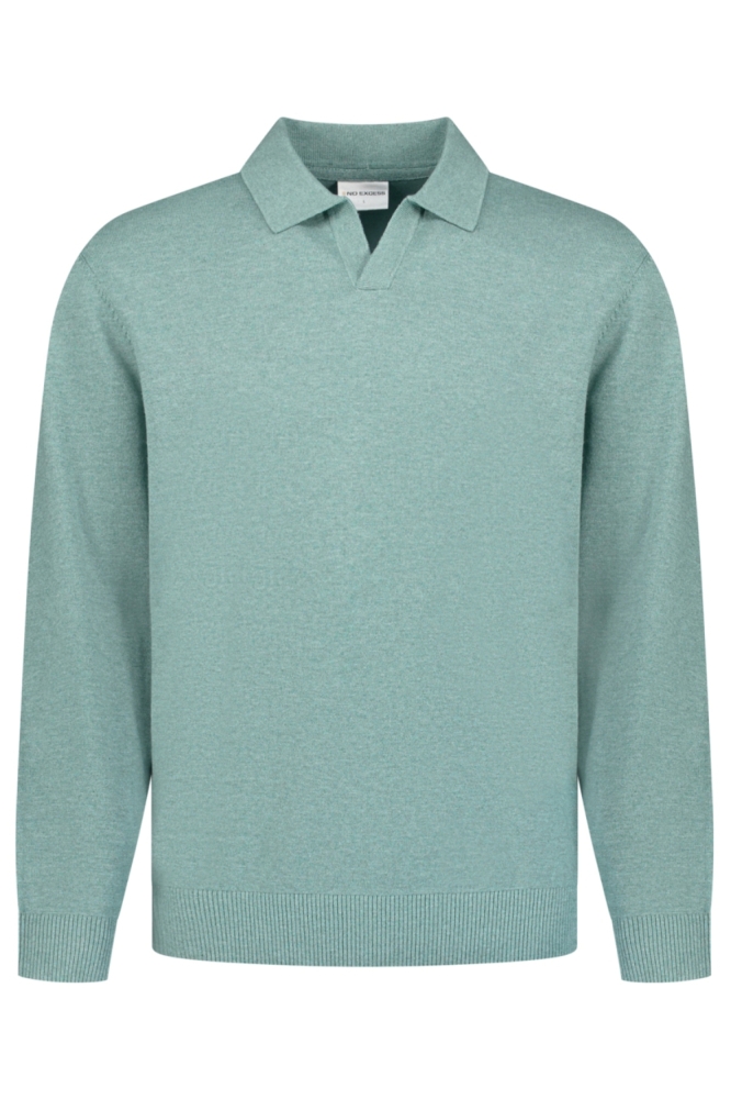 NO-EXCESS blauwe heren polo | Vooraanzicht