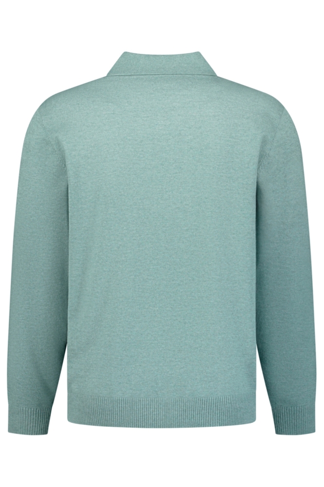 NO-EXCESS blauwe heren polo | Achteraanzicht