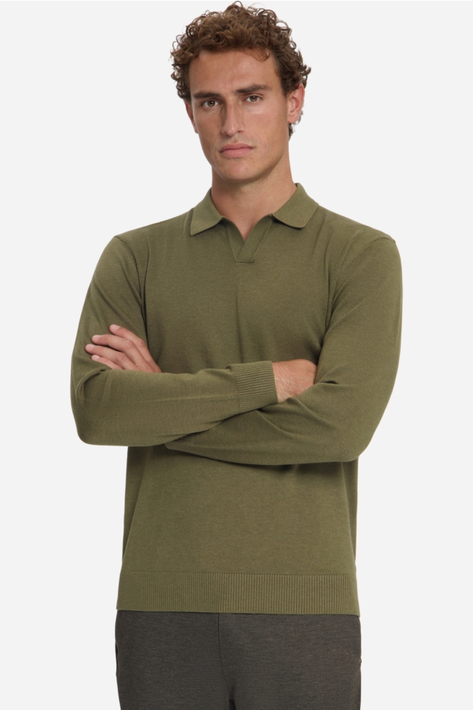 NO-EXCESS groene heren trui | Model vooraanzicht