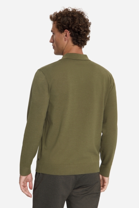 NO-EXCESS groene heren trui | Model achteraanzicht