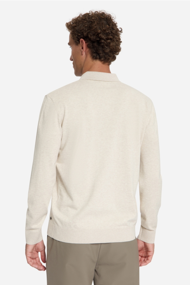 NO-EXCESS beige heren trui | Model achteraanzicht