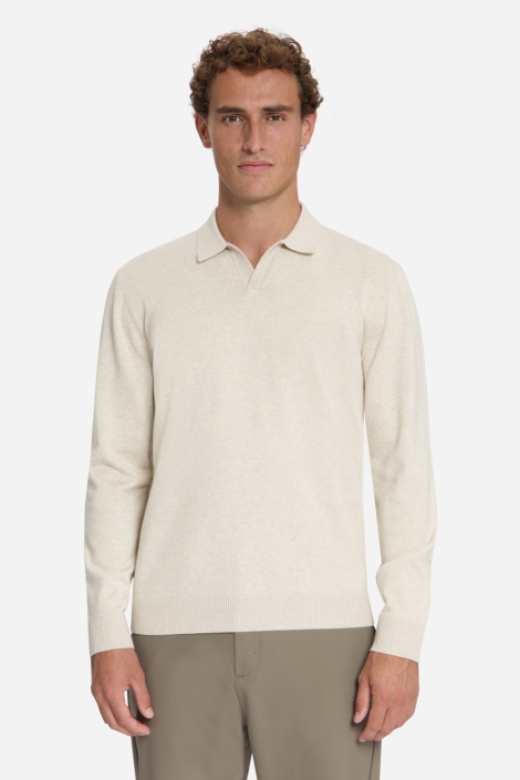 NO-EXCESS beige heren trui | Model vooraanzicht