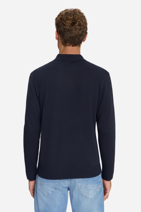 NO-EXCESS blauwe heren trui | Model achteraanzicht