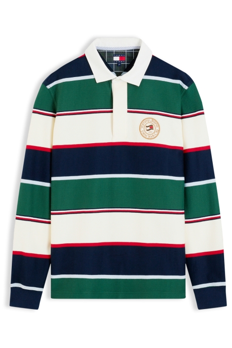 Tommy Jeans groene heren polo | Vooraanzicht
