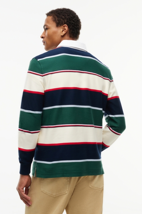 Tommy Jeans groene heren polo | Model achteraanzicht