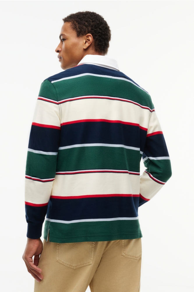 Tommy Jeans groene heren polo | Model achteraanzicht