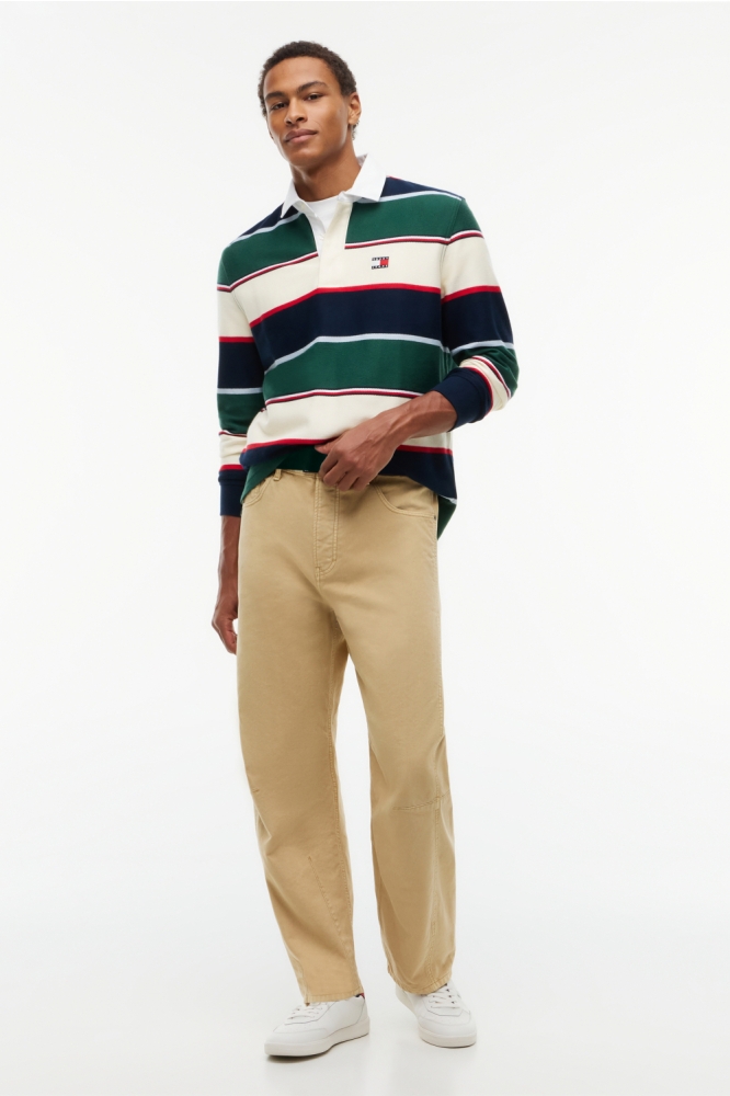 Tommy Jeans groene heren polo | Model