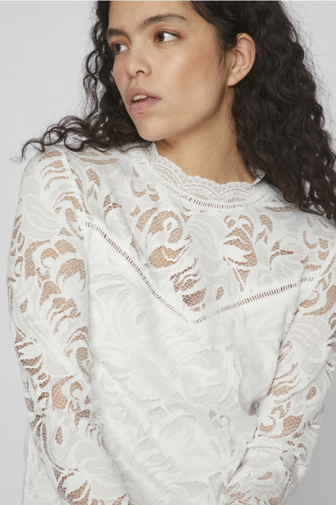 Vila witte dames blouse | Close up