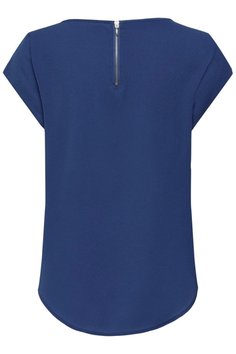 Only blauwe dames t-shirt | Achteraanzicht