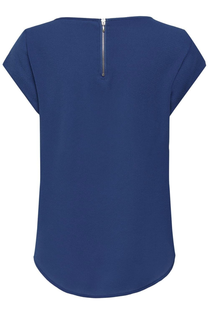 Only blauwe dames t-shirt | Achteraanzicht
