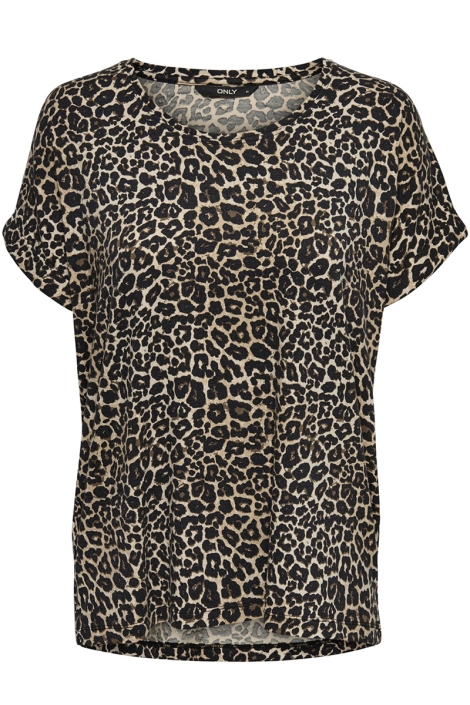 Only beige dames t-shirt | Vooraanzicht