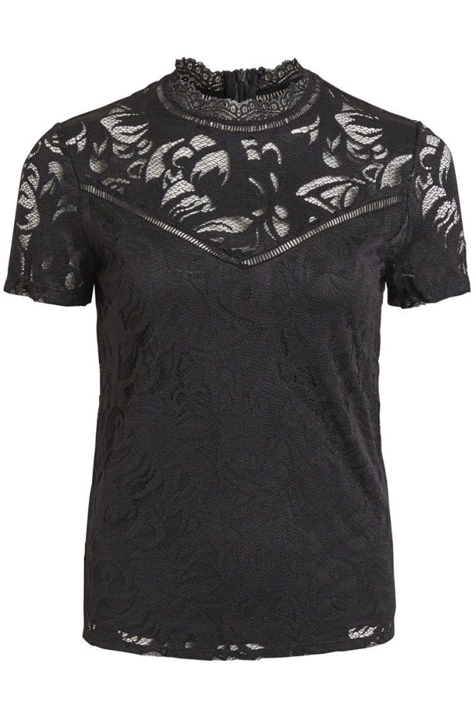Vila zwarte dames t-shirt | Vooraanzicht