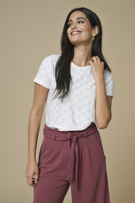 Jacqueline de Yong witte dames t-shirt | Model