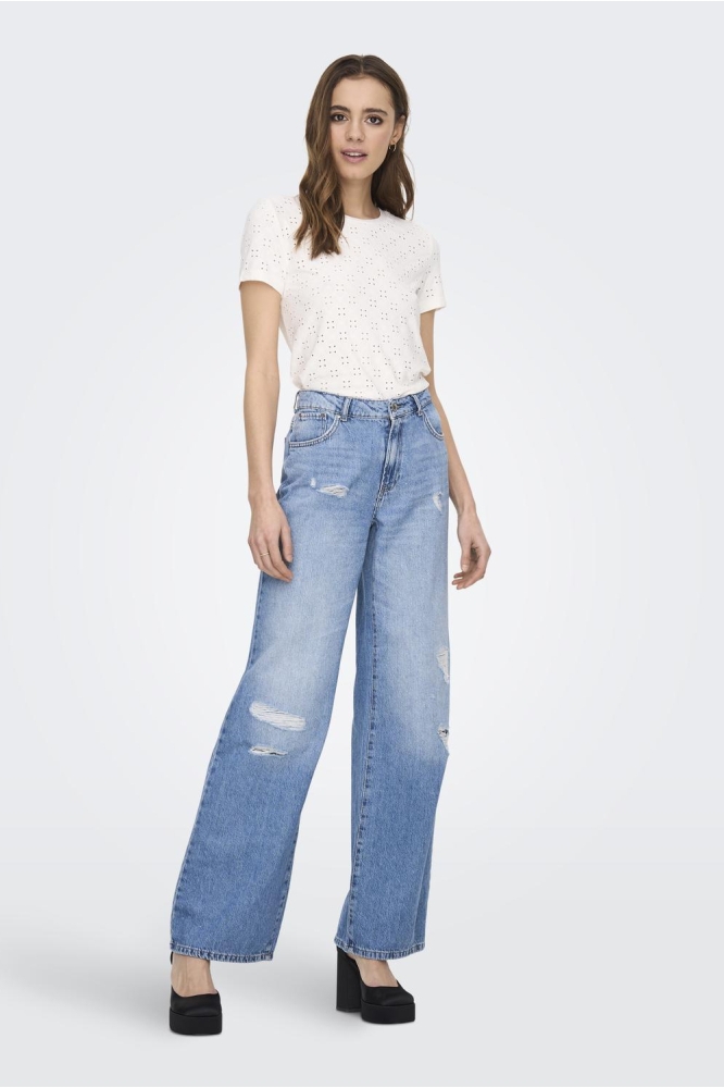 Jacqueline de Yong witte dames t-shirt | Model