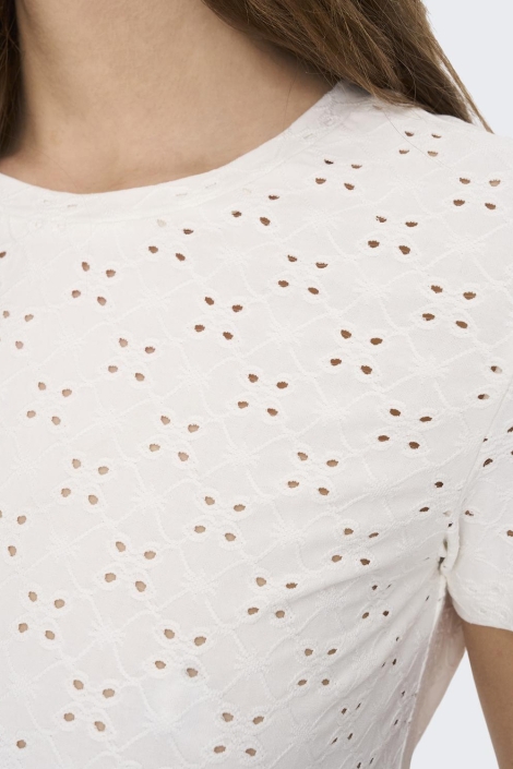 Jacqueline de Yong witte dames t-shirt | Close up