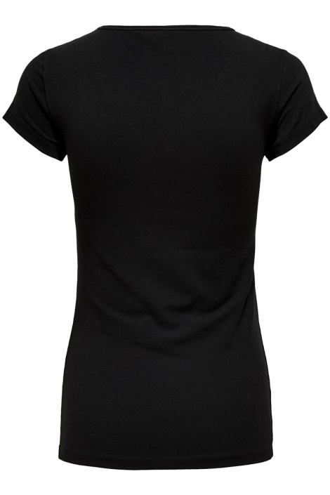 Only zwarte dames t-shirt | Achteraanzicht