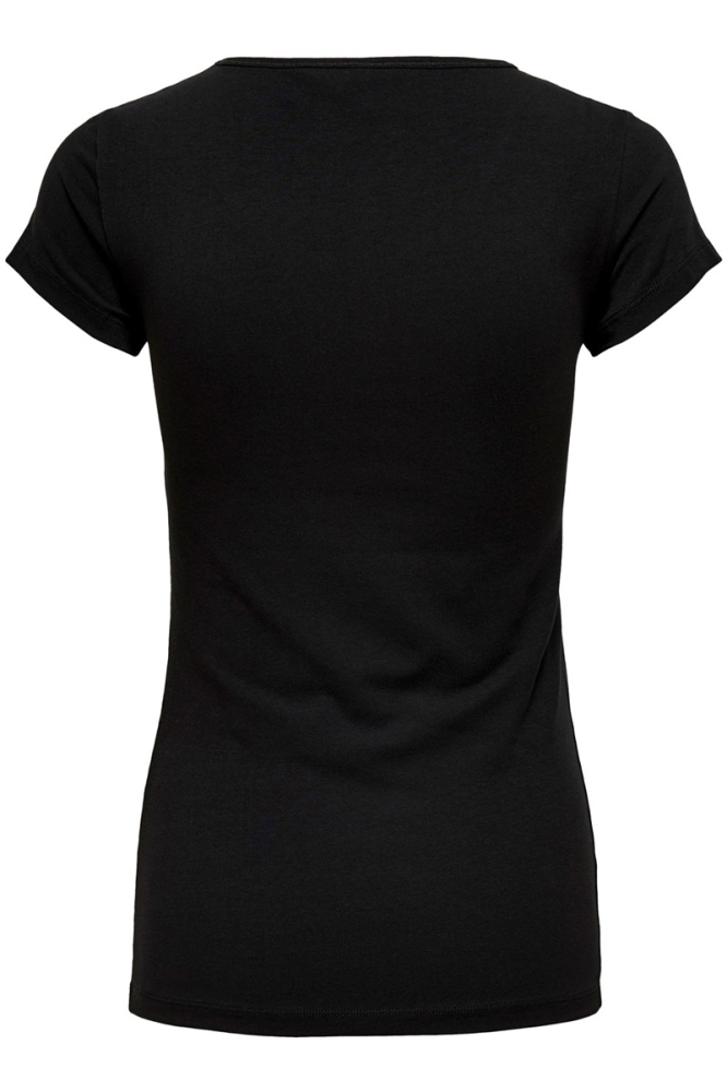 Only zwarte dames t-shirt | Achteraanzicht