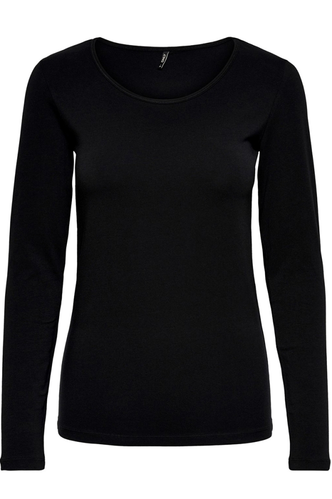 Only zwarte dames t-shirt | Vooraanzicht