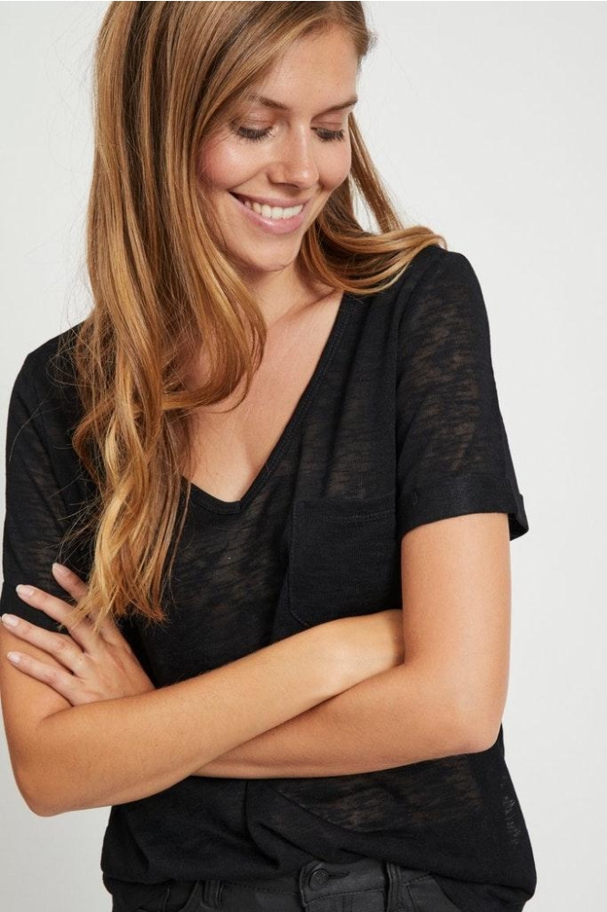 Object zwarte dames t-shirt