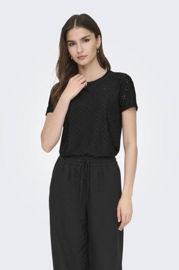 Jacqueline de Yong T-shirt JDYCATHINKA S/S TAG TOP JRS NOOS 15158450 Black