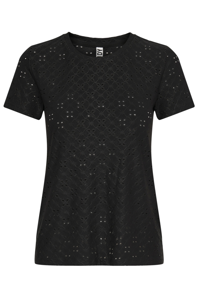 Jacqueline de Yong zwarte dames t-shirt | Vooraanzicht