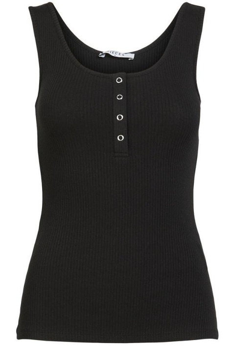 Pieces zwarte dames top | Vooraanzicht