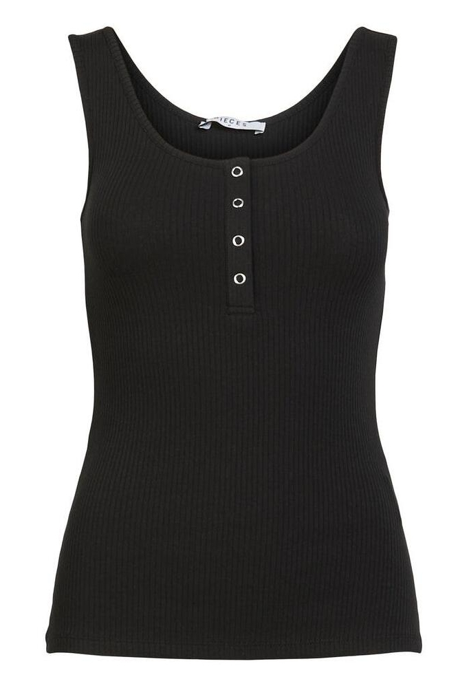 Pieces zwarte dames top | Vooraanzicht