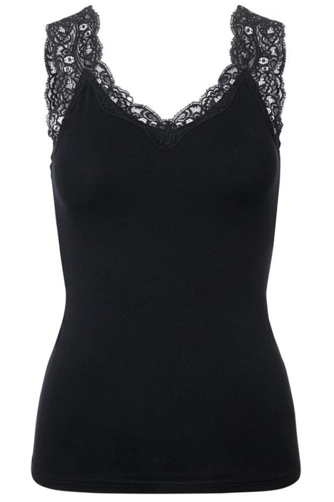 Pieces zwarte dames top | Vooraanzicht