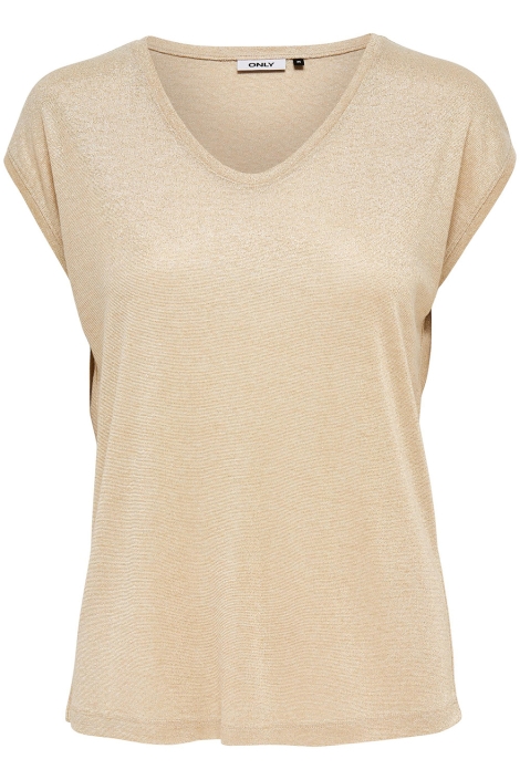 Only gouden dames t-shirt | Vooraanzicht