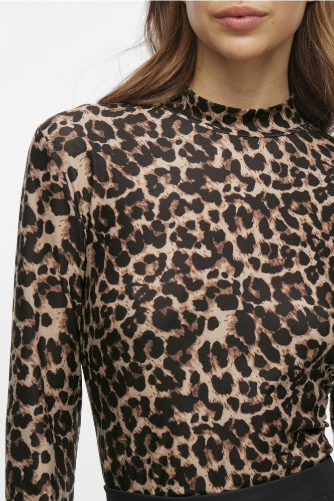 Vila camel dames t-shirt | Close up