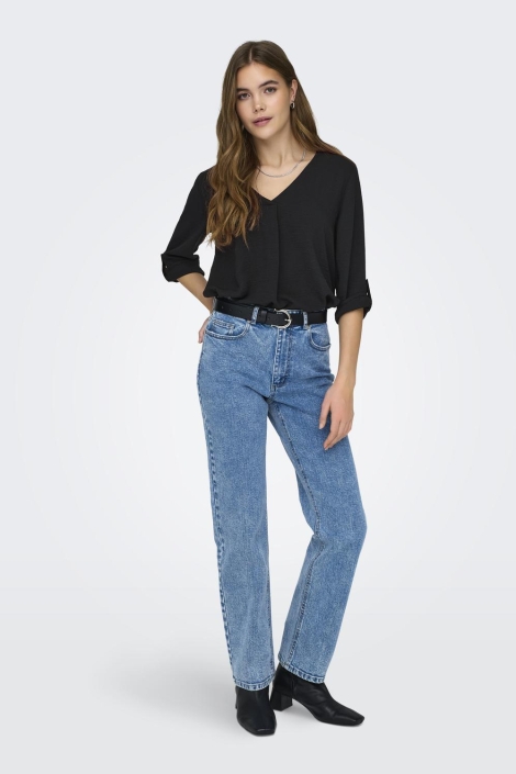 Jacqueline de Yong zwarte dames blouse | Model