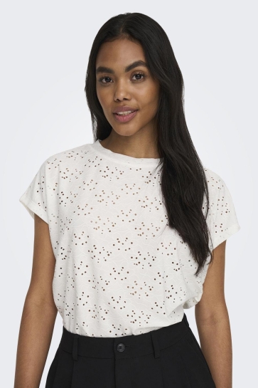 Only ONLSMILLA S/S TOP NOOS JRS 15231005 Cloud Dancer