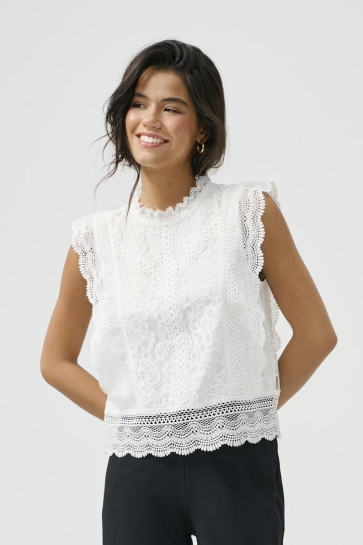 Only Top ONLKARO S/L LACE TOP WVN 15204604 CLOUD DANCER