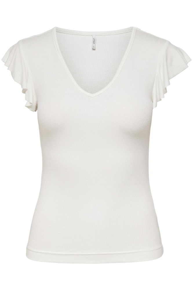 Only witte dames t-shirt | Vooraanzicht