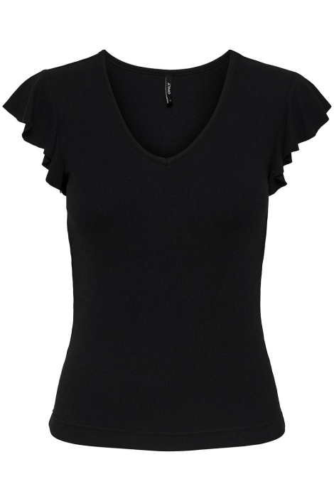 Only zwarte dames t-shirt | Vooraanzicht