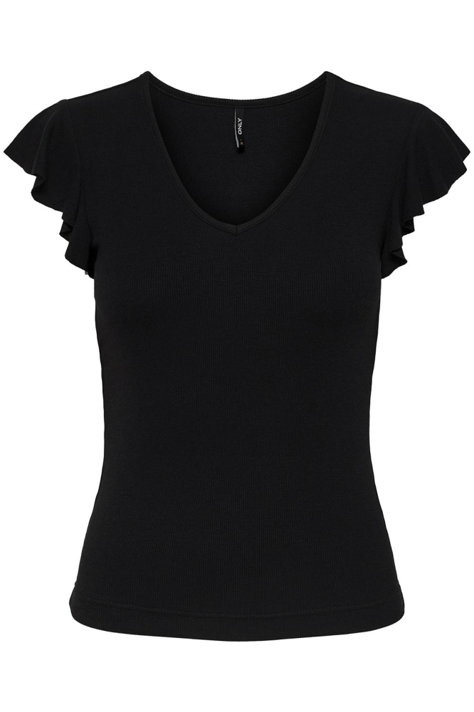 Only zwarte dames t-shirt | Vooraanzicht