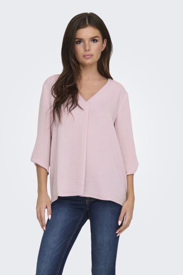 Jacqueline de Yong T-shirt JDYDIVYA 3/4 TOP WVN NOOS 15226911 BLEACHED MAUVE