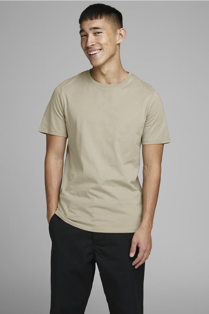 Jack & Jones camel heren t-shirt | Model vooraanzicht