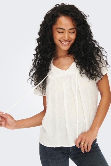 Jacqueline de Yong jdylima life s/s top wvn Wit